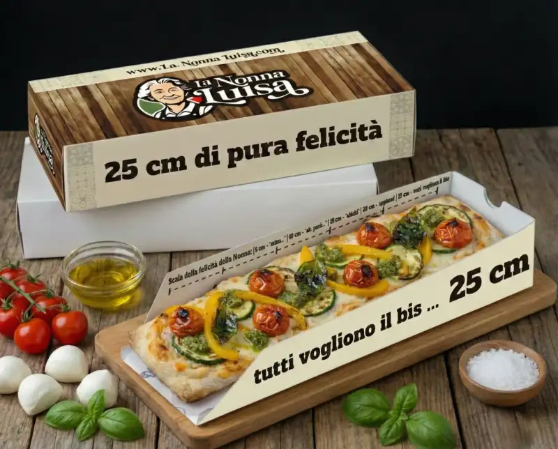 Pizza Box - Una pizza individuale presentata in un elegante astuccio. Il formato perfetto per gustare la nostra Tricotta ovunque tu sia.
