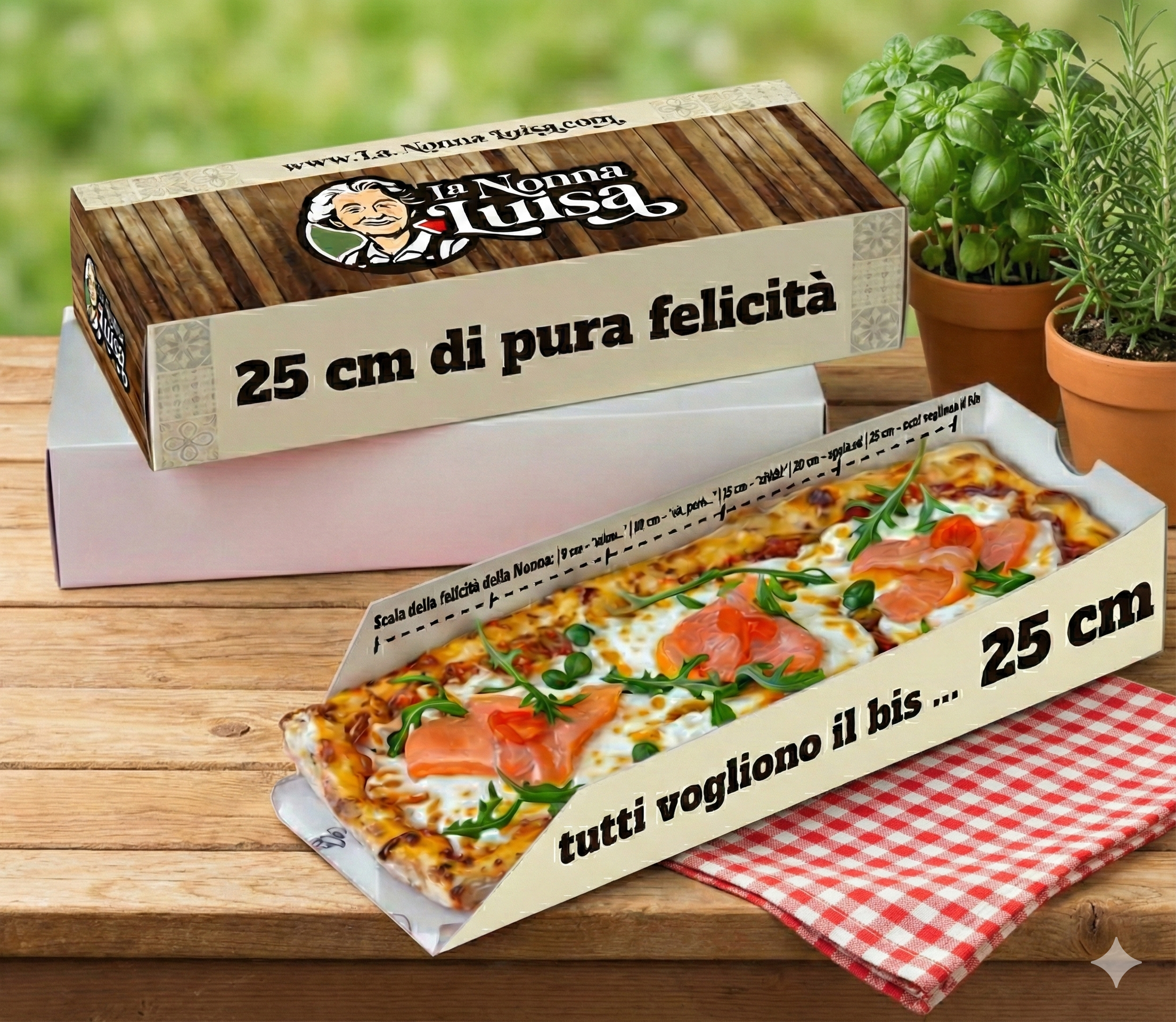Pizza Box - Una pizza individuale presentata in un elegante astuccio. Il formato perfetto per gustare la nostra Tricotta ovunque tu sia.