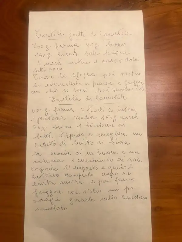 Pagina di ricetta della Nonna